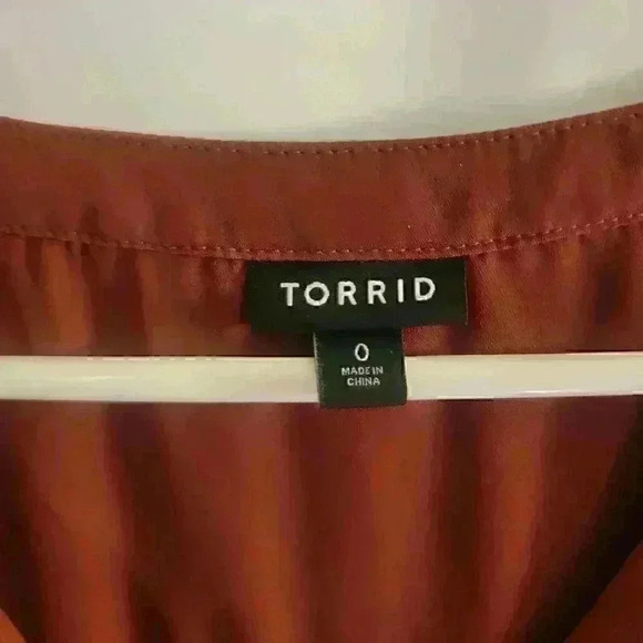 Torrid Women's Top Red Harper Georgette Popover 3/4 Sleeve Shirt Plus Size 0X - Picture 4 of 12